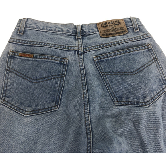Vintage 80s Women's Jordache Mom Jeans 26x29 High Waist Tapered Leg Blue Denim - Picture 9 of 11